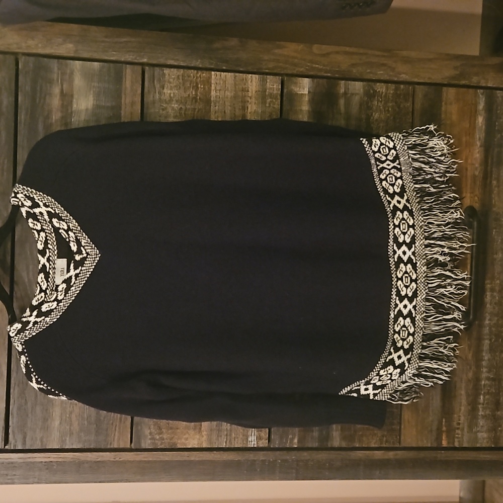 Black Fringe Sweater S/M